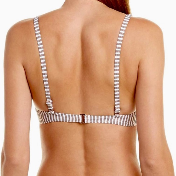Avec Les Filles Striped Underwire Bikini Top in Pate Stripe - Picture 2 of 4